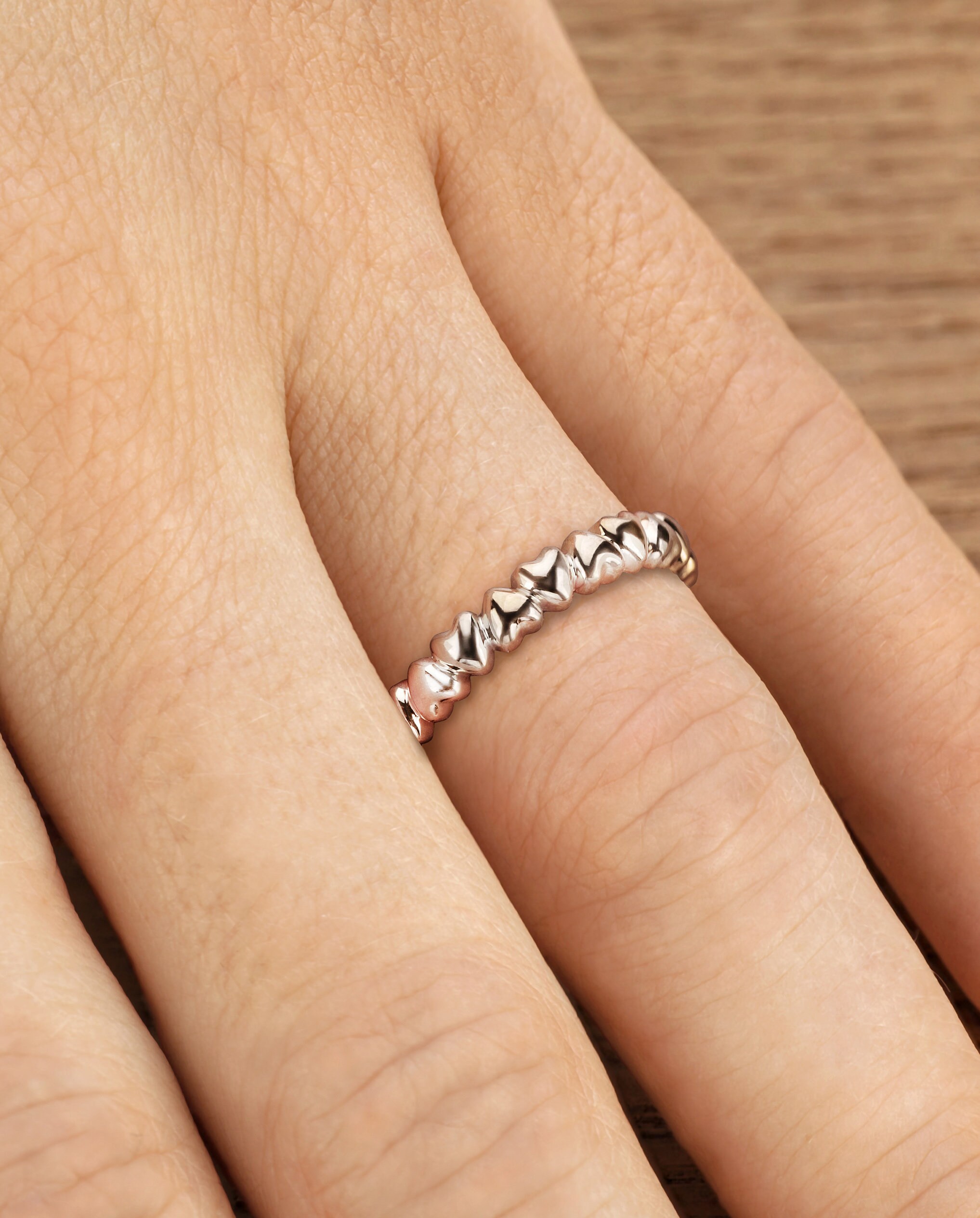 Heart promise ring for her in 2 width variations Simple Etsy