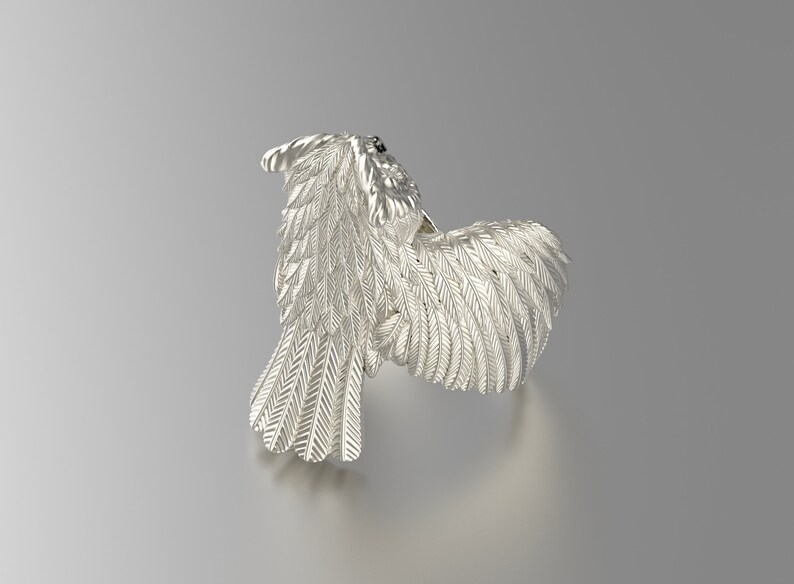 Owl bird ring for men and women in sterling silver \u2022 Shaman barn owl rings \u2022 Animal totem pagan jewelry