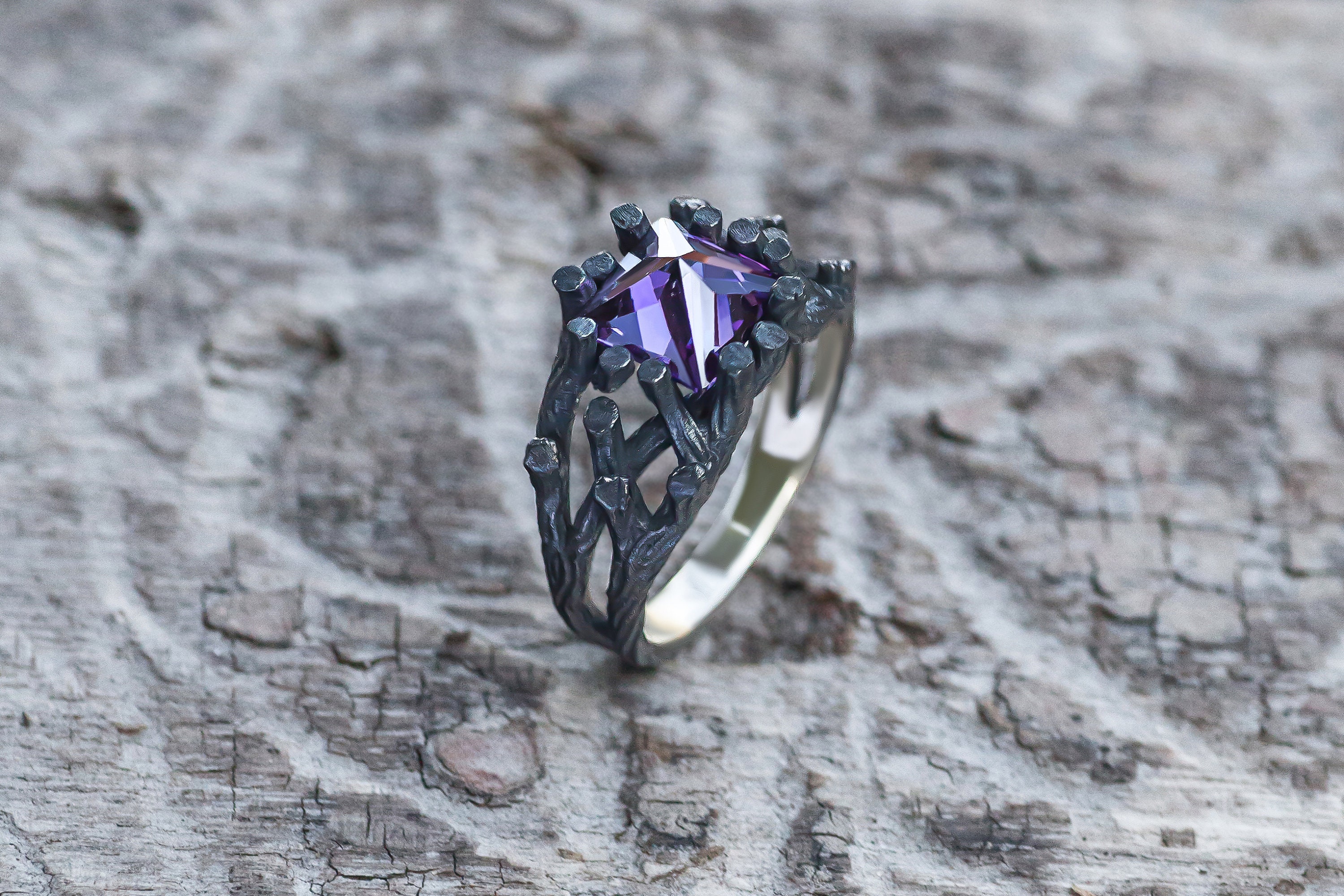 Elvish engagement ring Elven fantasy women rings Witch Etsy