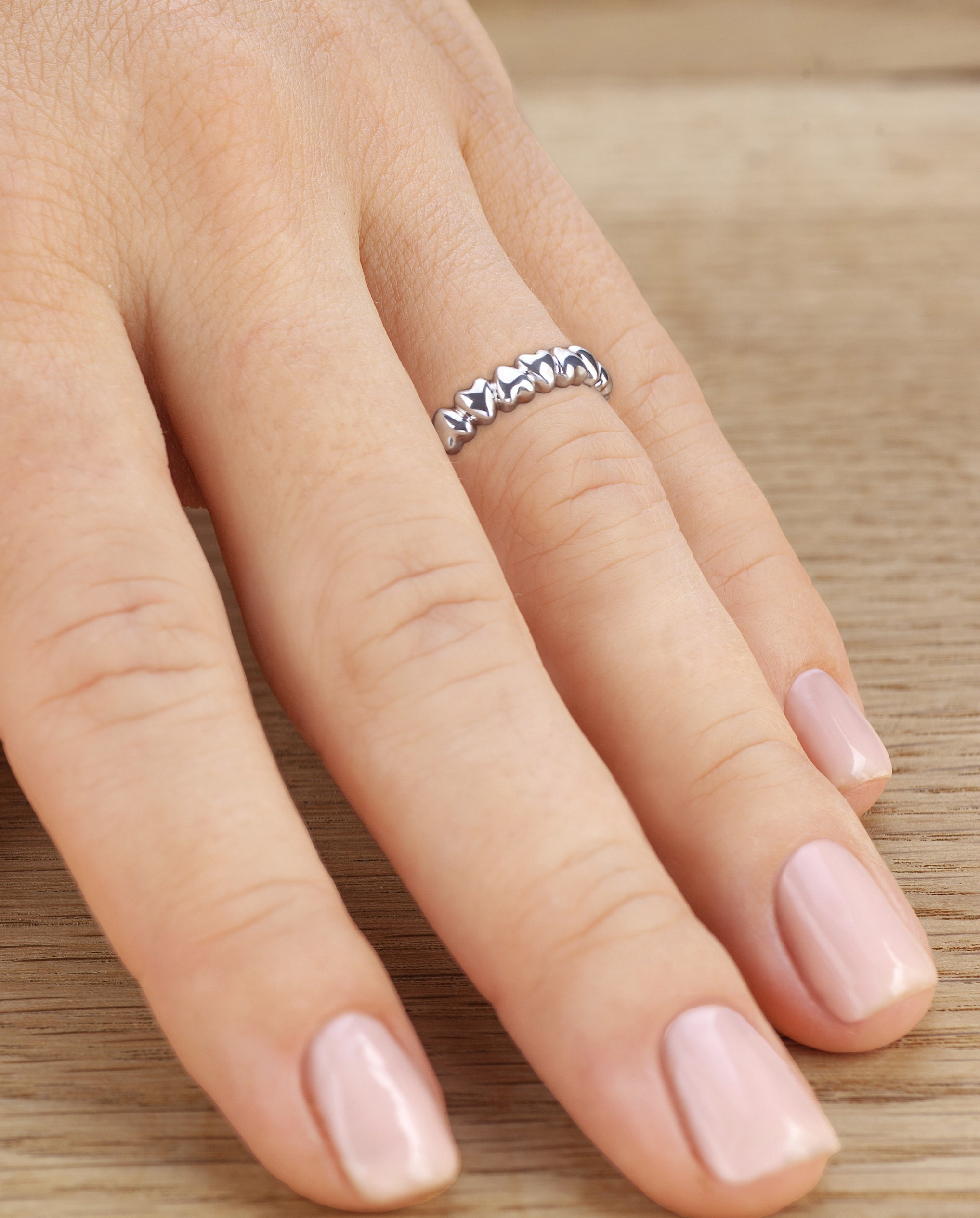 Heart promise ring for her in 2 width variations Simple Etsy