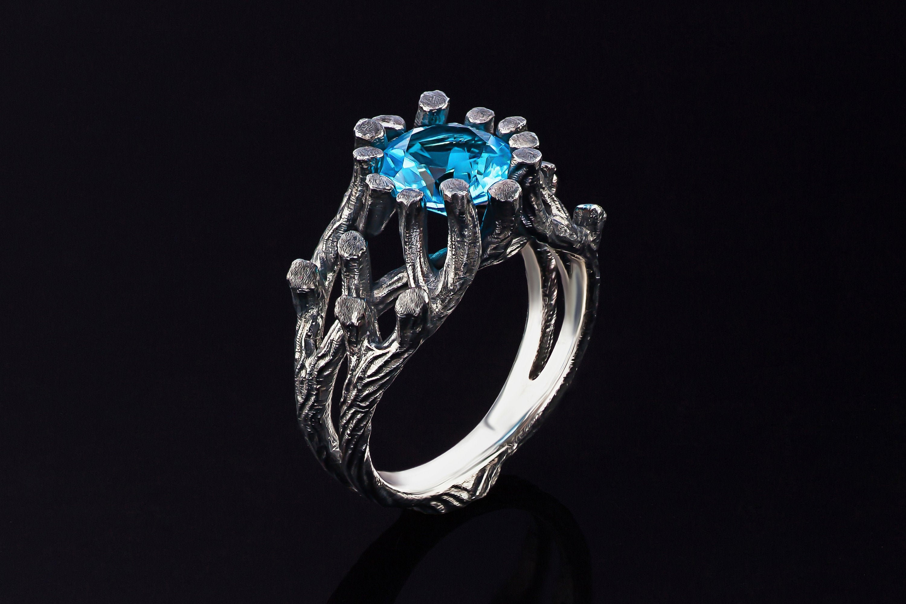 Elven fairy engagement ring Forest witch promise ring for Etsy