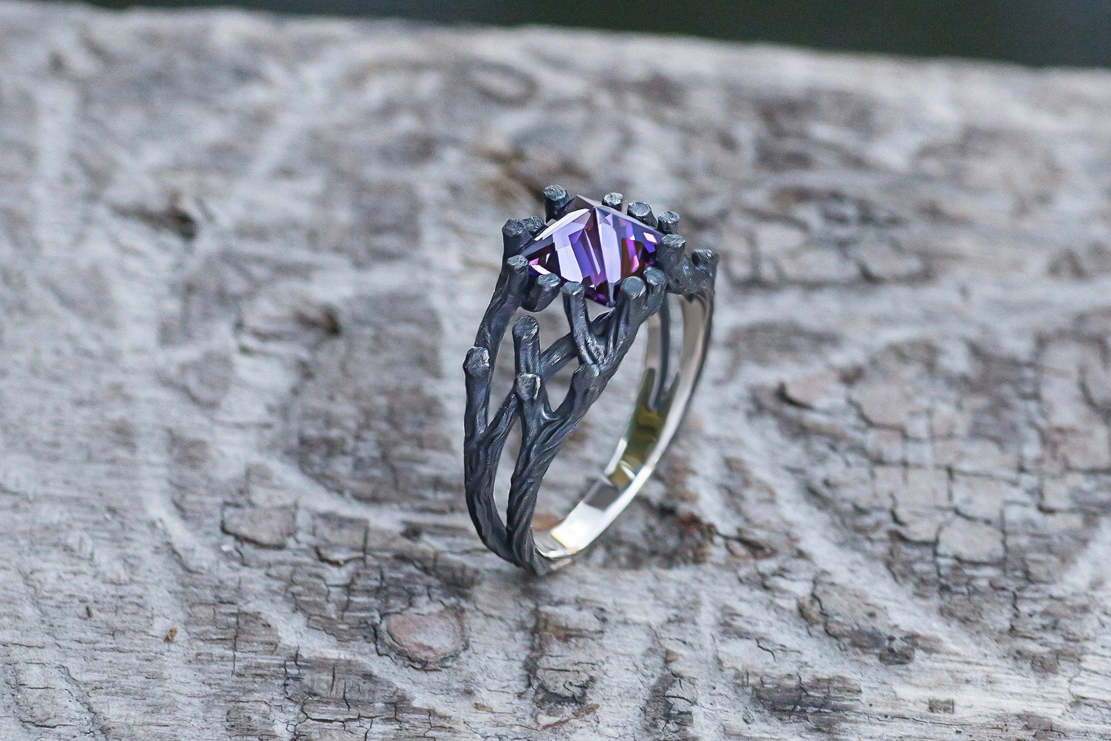Elvish engagement ring Elven fantasy women rings Witch Etsy