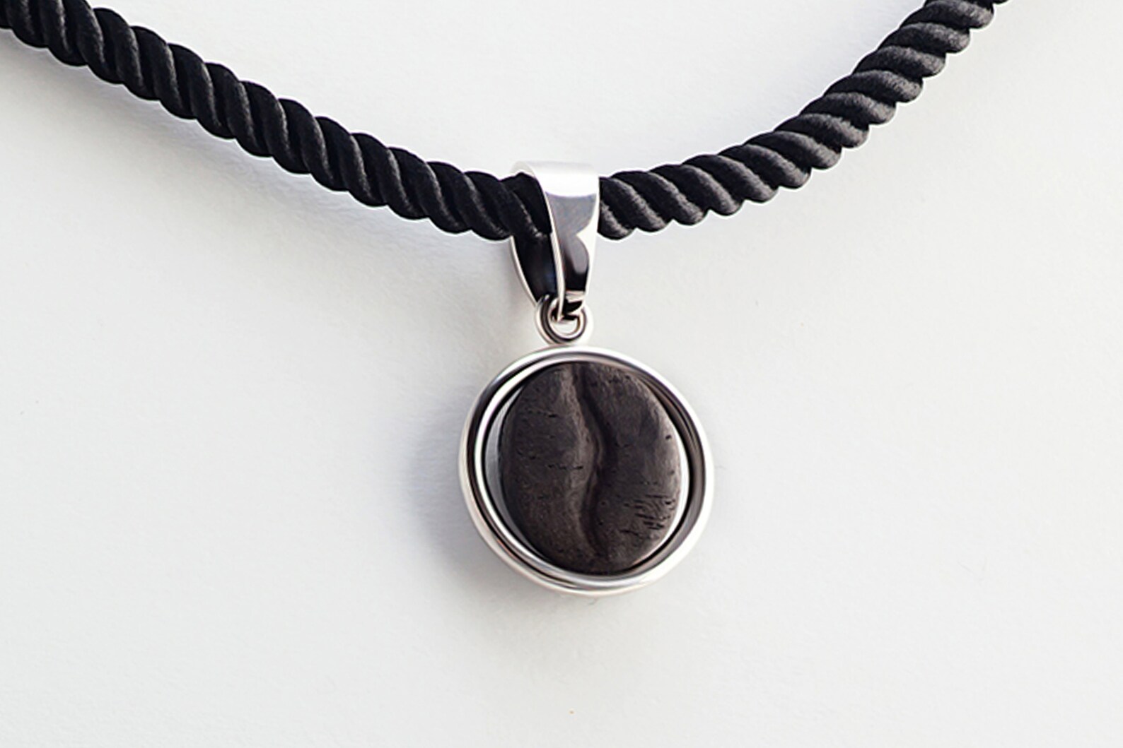 Coffee Bean Necklace Sterling Silver or Gold Pendant With Etsy