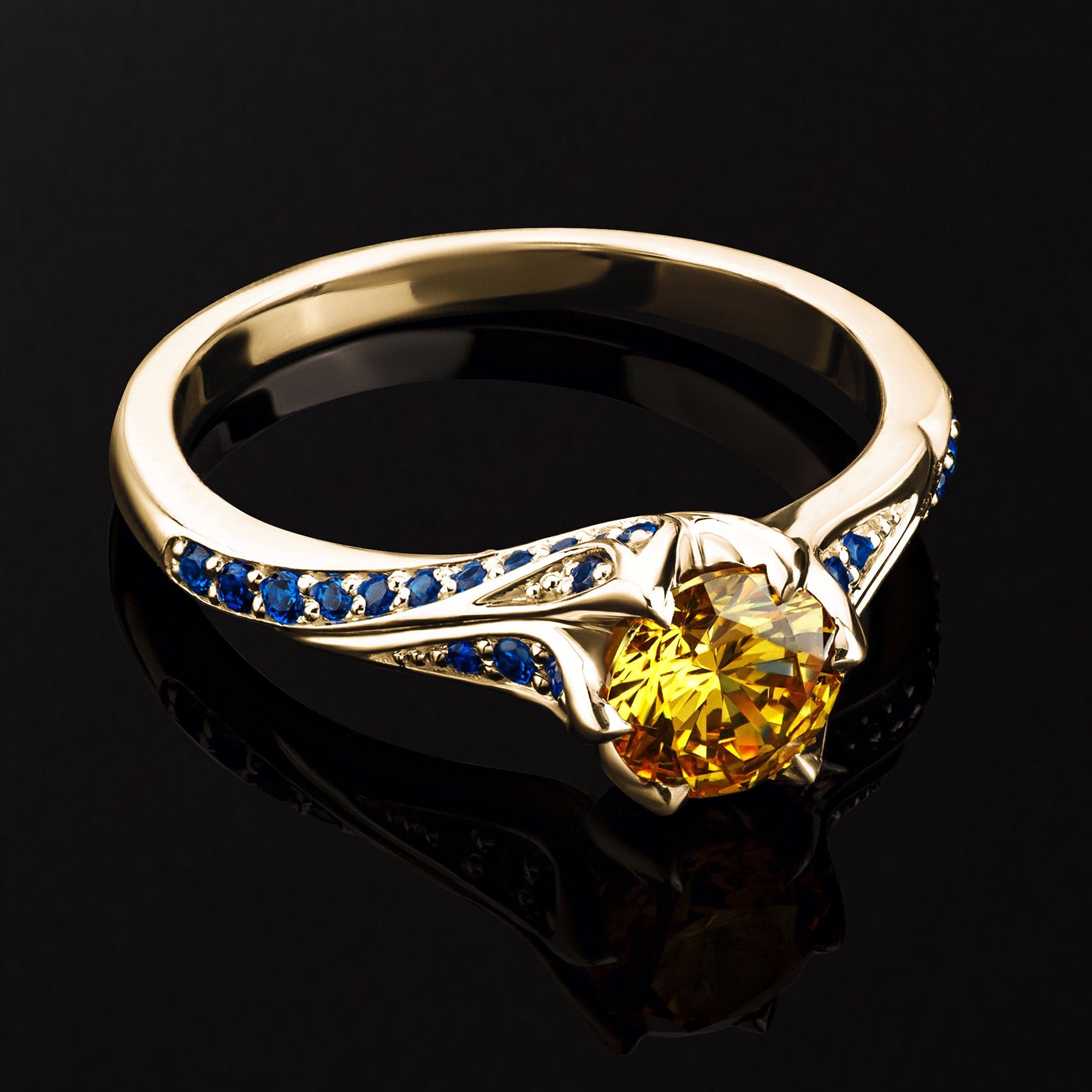 Fairy fantasy engagement ring Elven flower rings for women | Etsy