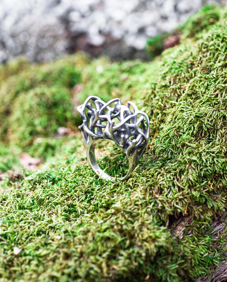 Witch pagan ring Alternative engagement ring Gothic Etsy