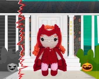 Wanda Maximoff Scarlet Witch Halloween Costume Crochet Pattern Amigurumi - Avengers - WandaVision