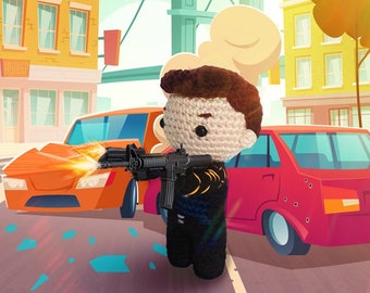 Soldado del Invierno Bucky Barnes Amigurumi Patron Crochet - Vengador Avengers - The Falcon and the Winter Soldier
