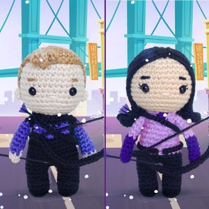 Hawkeye Clint Barton and Kate Bishop Crochet Pattern Amigurumi - Avengers