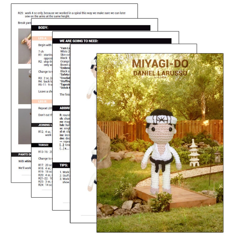 Miyagi Do Daniel Larusso Crochet Pattern Amigurumi Karate Kid image 6