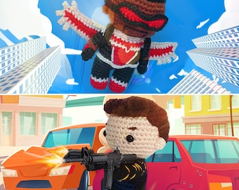 The Falcon and The Winter Soldier Crochet Pattern Amigurumi - Avengers - Sam Wilson Bucky Barnes