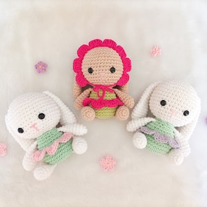 Iris the Flower Bunny Amigurumi Crochet Pattern