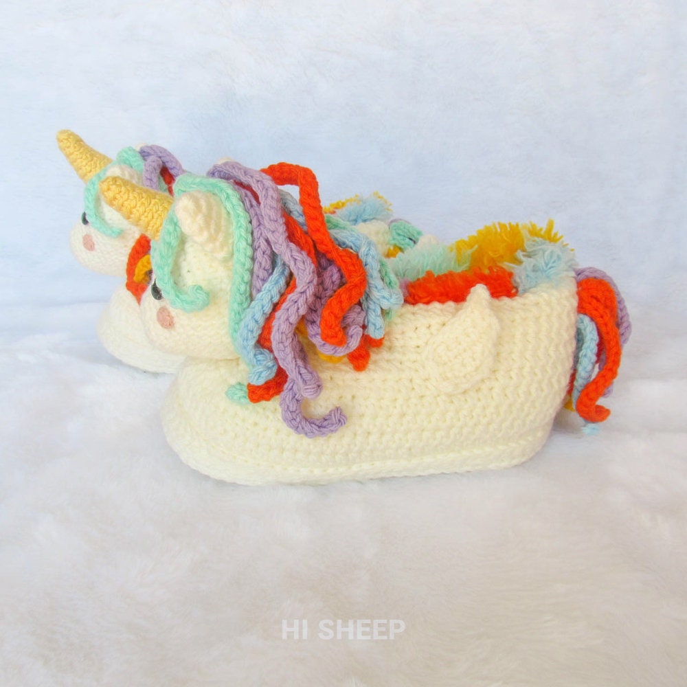 Crochet unicorn shop slippers pattern free