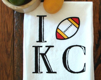 Kansas City Chiefs Inspired Flour Sack Tea Towel-by METRO PILLOW KC