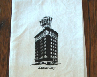Kansas City Western Auto  Flour Sack Tea Towel-by METRO PILLOW Kc
