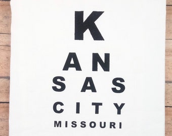 Kansas City Eyechart Flour Sack Tea Towel