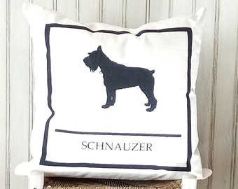 Schnauzer Dog - Decorative Pillow Cover Only- Kansas City, MO-by Metro Pillow KC