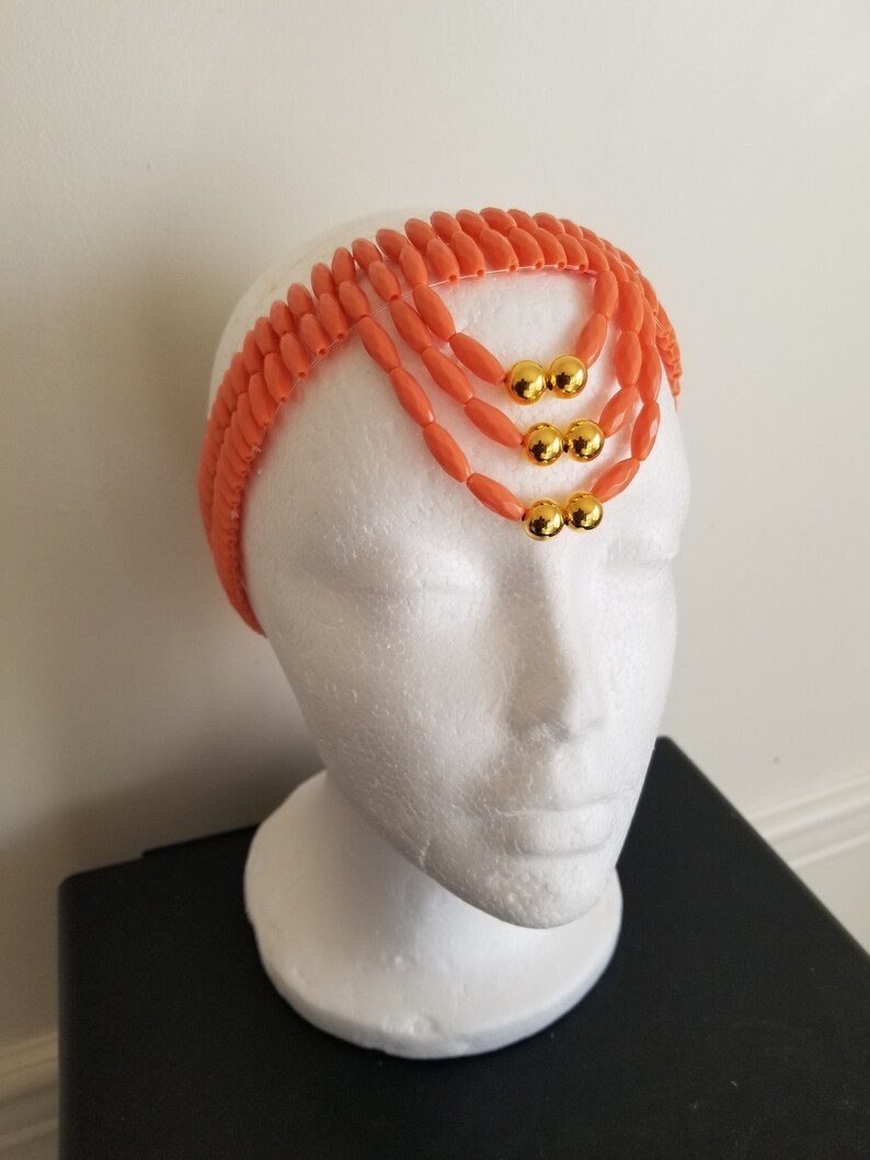 Beaded Headdress Headpiece Nigerian Bridal Style Etsy