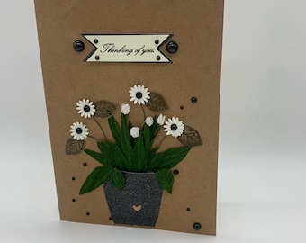 3D Flower Handmade Card| Thinking of You Card  | Birthday Card  | Blank Botanical Card
