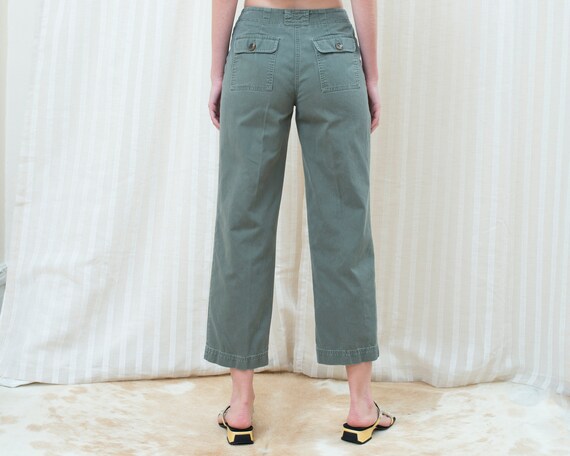 90s olive green khaki twill utility pants | muted… - image 5