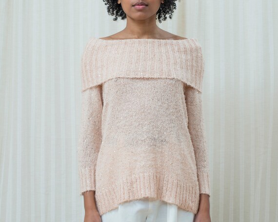 pink sequin sweater