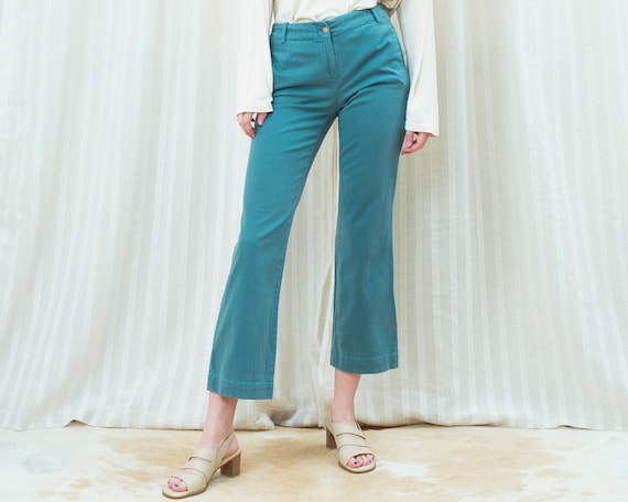 90s Aqua Blue Cotton High Waisted 