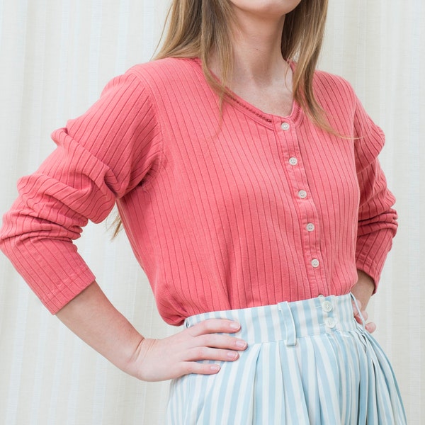 Pink Henley Shirt Etsy