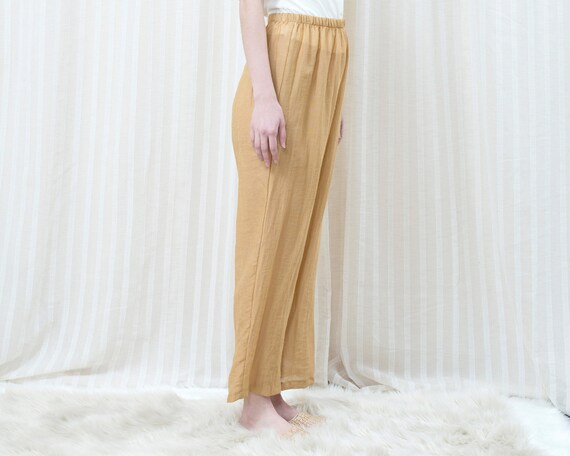 80s yellow high waisted pants medium | minimalist… - image 3