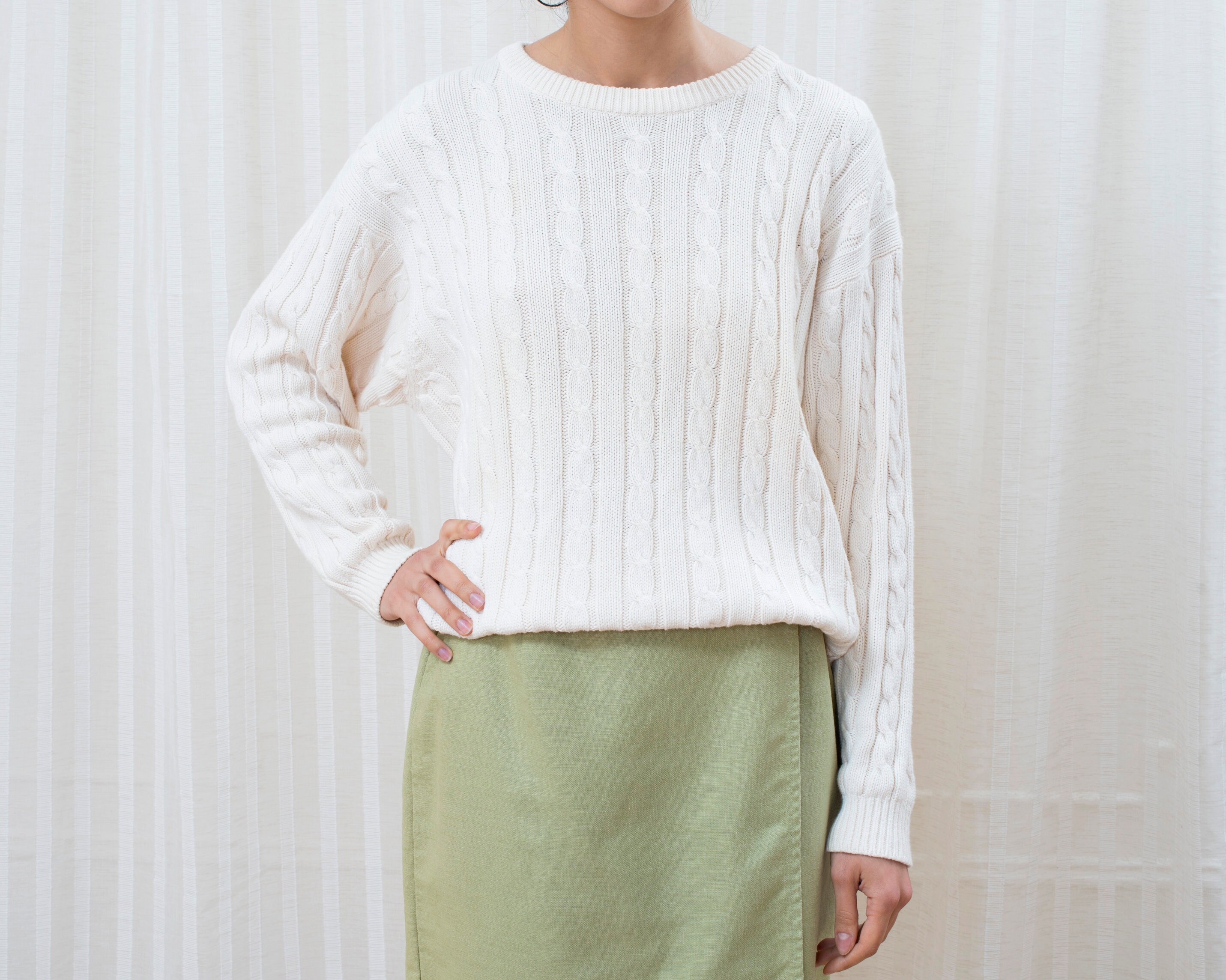 cotton cable knit sweater