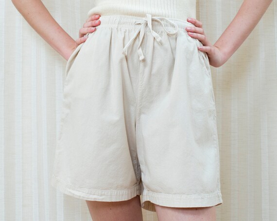 high rise khaki shorts