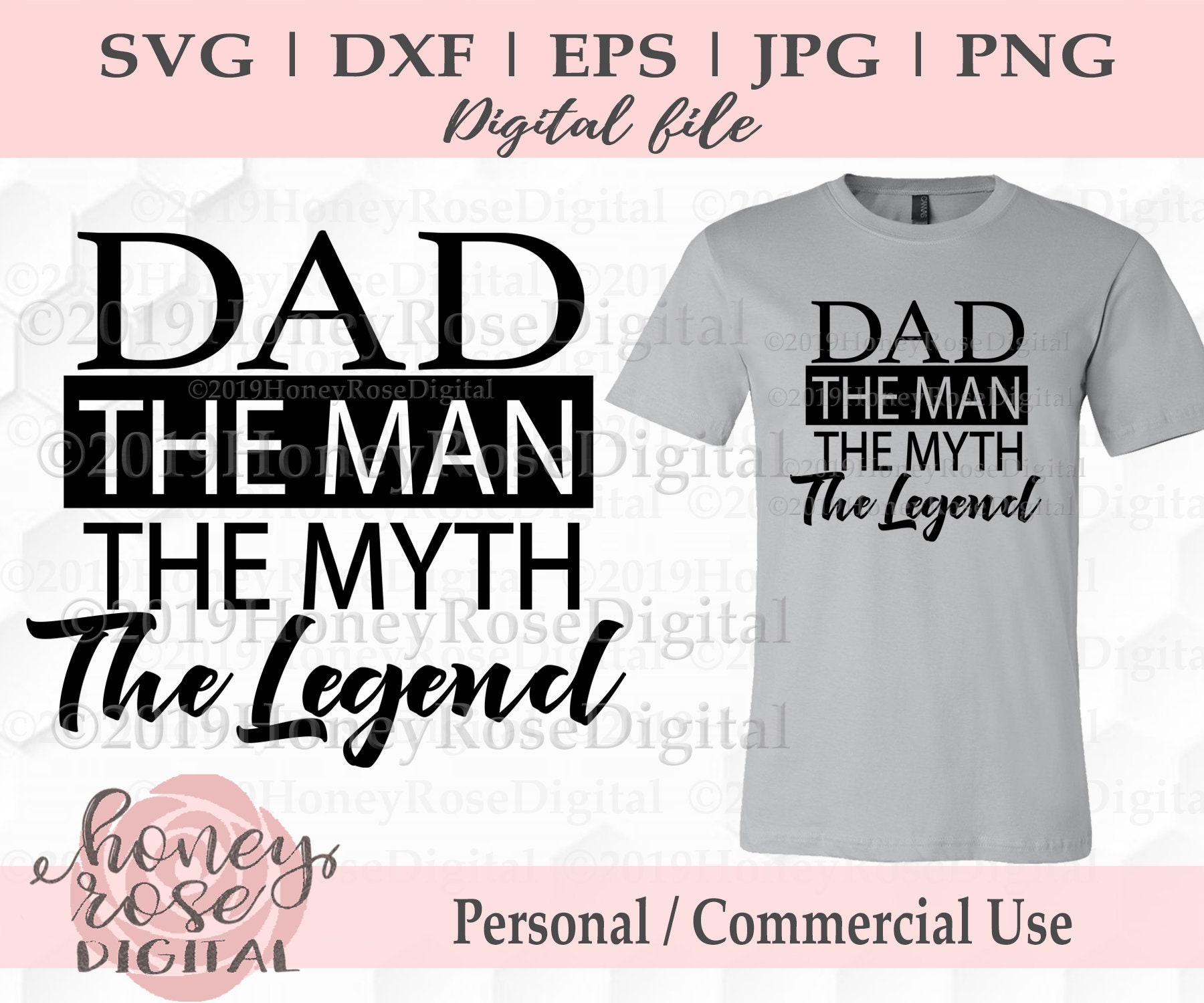 Download Dad The Man Myth Legend Layered svg Fathers Day svg Papa | Etsy