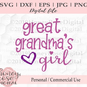 Niña de la bisabuela en capas svg, bisnieta svg, regalo del día de los abuelos, archivo de corte Cricut Silhouette, descarga DIGITAL instantánea