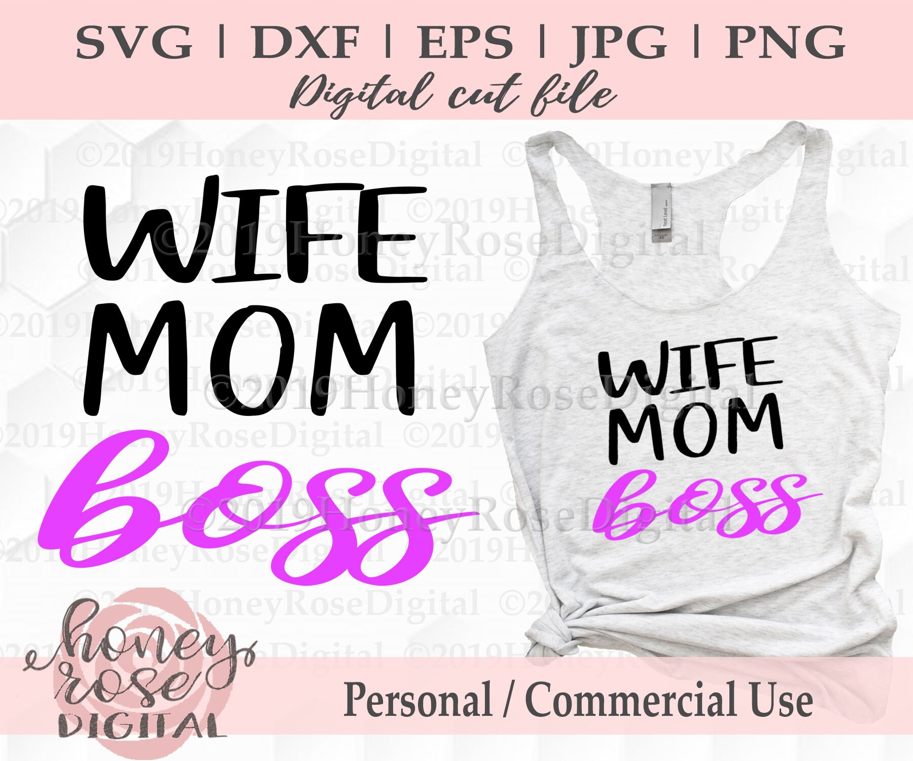 Wife Mom Boss svg Funny mom life svg mothers day cut file | Etsy