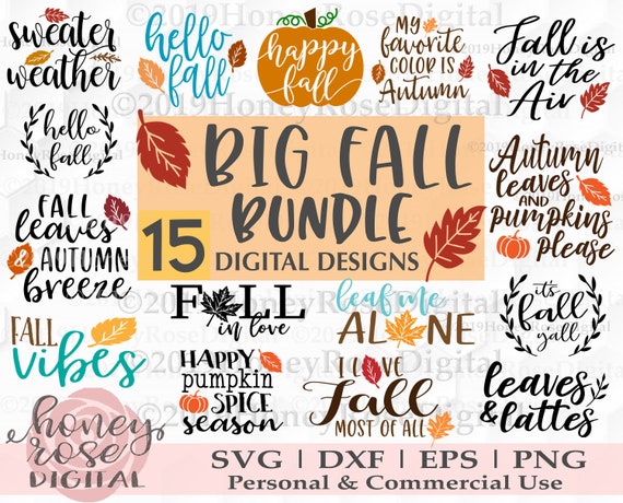Download Big Fall Svg Bundle 15 Fall Season Designs Shirt Svg Bundle Etsy
