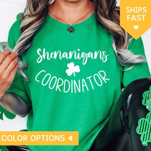 Shenanigans Coordinator Shirt, St. Patrick&#39;s Day Teacher TShirt, Teacher T-Shirt, Saint Paddys Shamrock Tee Womens, St Patricks Day Teacher
