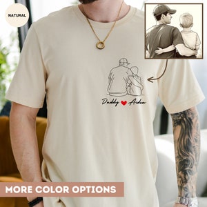 Custom Photo Shirt for Dad, Father&#39;s Day TShirt, Personalized Dad Portrait T Shirt, Fathers Day Gifts, Custom Dad Photo Gift for Husband