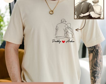 Custom Photo Shirt for Dad, Father&#39;s Day TShirt, Personalized Dad Portrait T Shirt, Fathers Day Gifts, Custom Dad Photo Gift for Husband