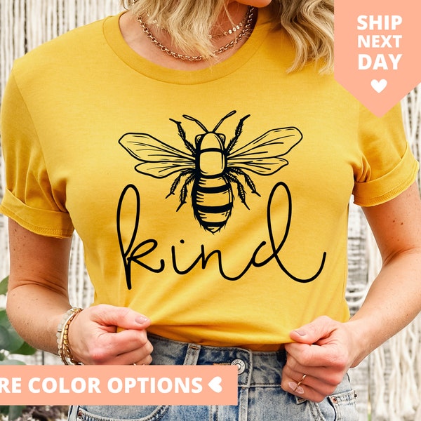 Bee Kind T-Shirt, Be Kind Shirt, Kindness TShirt For Women, Bee Teacher Mom T Shirt, Inspirational Graphic Tees, Motivational Gift For Her