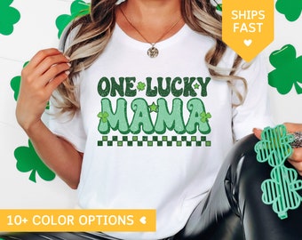 One Lucky Mama Shirt, St Patricks Day TShirt for Mom, St Pattys Day T Shirt, St. Patrick's Day Lucky Mama Tee, Irish Shamrock Gift For Mom