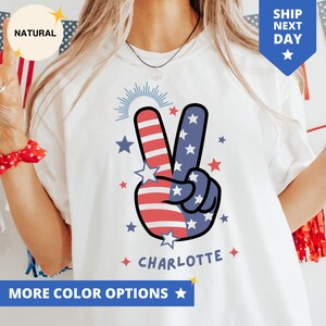 Chemise America Peace, T-shirt Amérique personnalisé, T-shirt Freedom Peace, T-shirt patriotique américain pour le 4 juillet, T-shirt jour de l'indépendance
