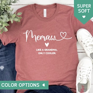 Memaw Shirt for Grandma, Memaw TShirt for Grandma for Mothers Day from Grandkids, Grandma Gift for Birthday from Grandchildren, Memaw Tee
