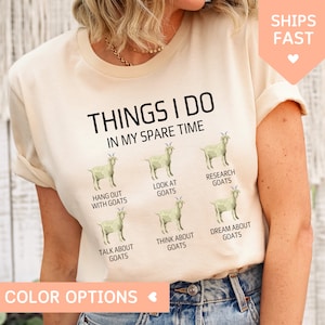 Goat Shirt for Women, Cute Goat Lover Gift, Goat Lover Shirt for Goat Mom, Things I Do In My Spare Time T Shirt, Funny Farm Animal TShirt