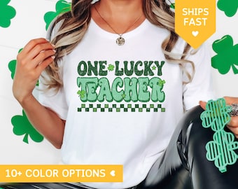 Camiseta "Um Professor Sortudo" para o Dia de São Patrício | Camiseta para Professor do Dia de São Patrício | Presente para Professor no Dia de São Patrício | Camiseta de Agradecimento ao Professor