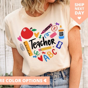 Inspirational Teacher Shirt, Back To School TShirt, Motivational Teacher Tee, Teacher Appreciation T-Shirt Women, Teach Love Inspire T Shirt