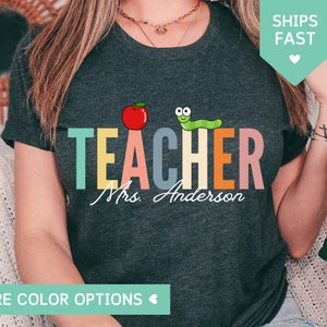 Custom Teacher Shirt, Teacher Team Shirts, Personalized School TShirt, Teacher Gift, Customized Name Teacher Shirt, Elementary Teacher Shirt