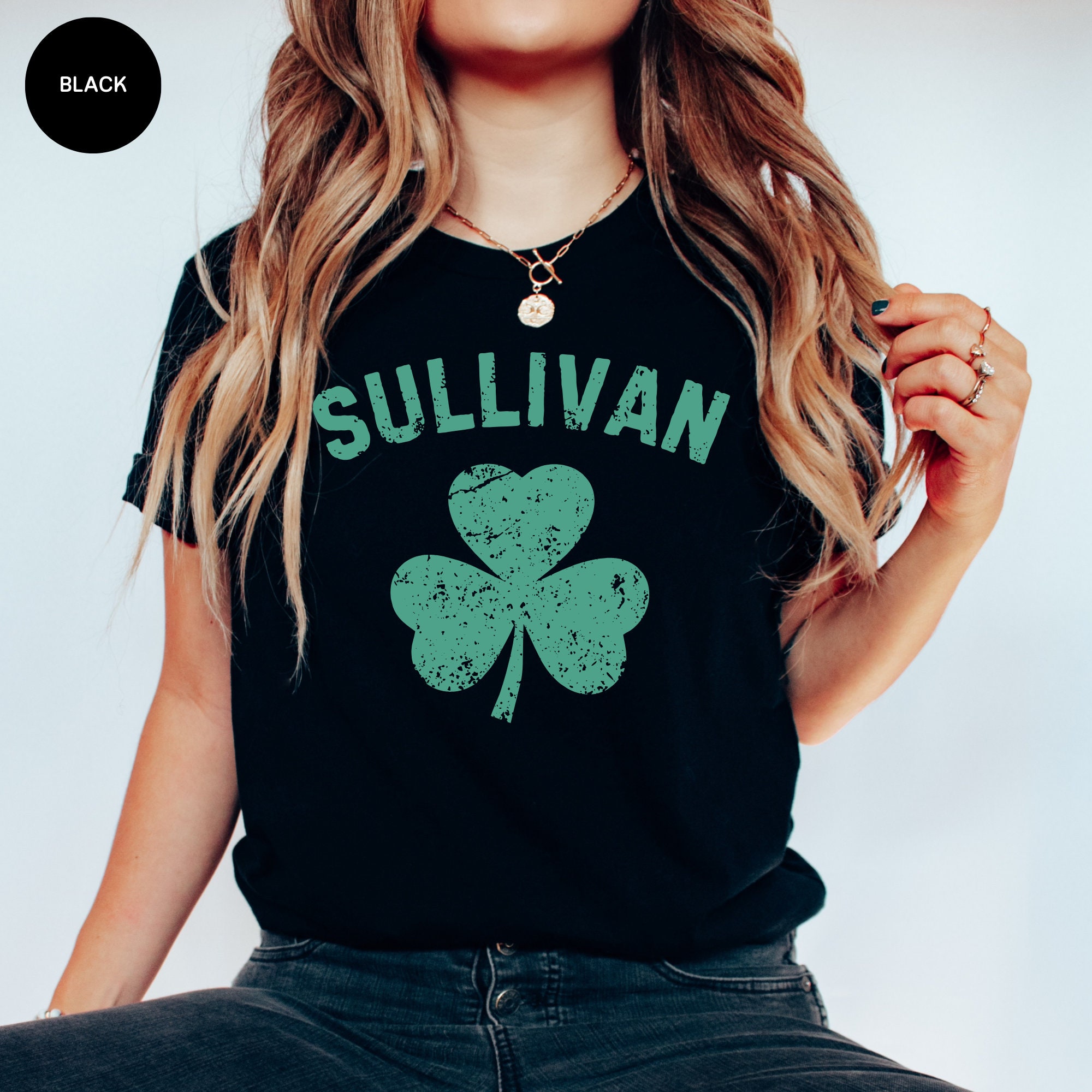 Personalized St. Patrick's Day Shamrock Last Name Shirt