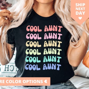 Retro Cool Aunt T-Shirt, Retro Aunt Shirt for Her, New Auntie TShirt Women, Gift for Aunt for Birthday from Niece, Cool Auntie Tee Nephew