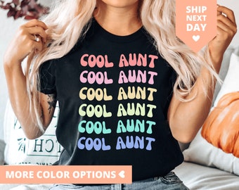 Retro Cool Aunt T-Shirt, Retro Aunt Shirt for Her, New Auntie TShirt Women, Gift for Aunt for Birthday from Niece, Cool Auntie Tee Nephew