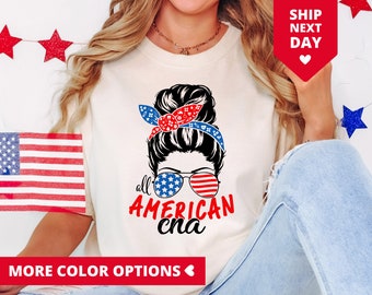 All American CNA Shirt 4th Of July CNA TShirt Gift For CNA Certified Nursing Assistant T Shirt For 4th Of July Funny CNa Graduation Gift