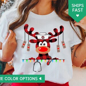 Christmas Nurse Shirt, Nursing School Graduation TShirt, Christmas Gift for Nurse Appreciation, Registered Nurse Stethescope Christmas Shirt