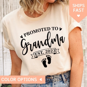 Annonce de grossesse Grand-mère Chemise pour la première fois Grand-mère, Grand-mère promue TShirt, cadeau pour la nouvelle grand-mère est 2023, Annonce bébé T-shirt